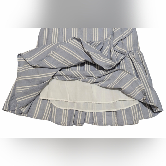 A New Day Women's Medium Blue/White Stripe Layered & Ruffled A-Line Mini Skirt - Picture 4 of 9